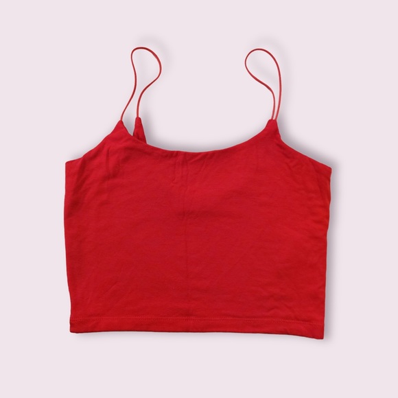 Wilfred Free Tiny Tank Red Spaghetti Strap Crop - Picture 2 of 7